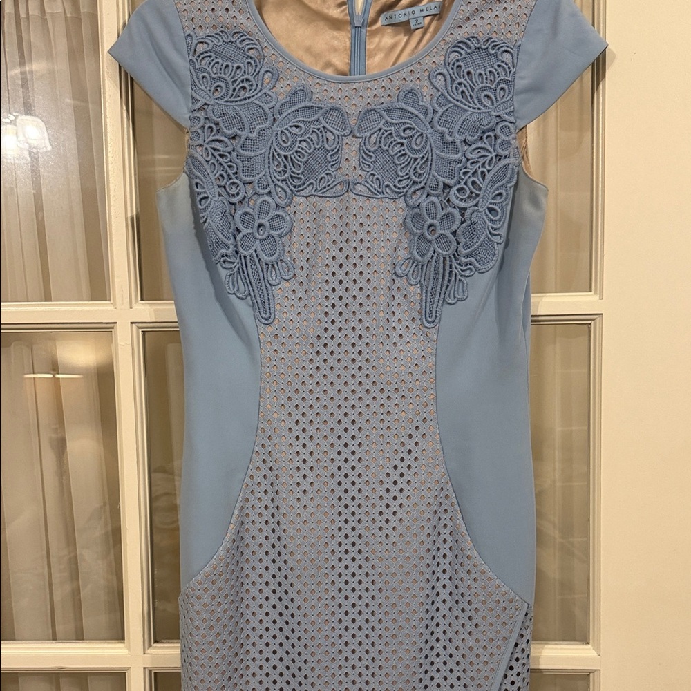 Elegant Blue Lace Dress sz 2